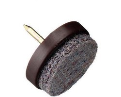 Deltafix meubel-glij-nagel vilt 24 mm rond. 12 stuks. Bruin.