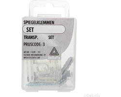 Deltafix spiegelklem transparant set set