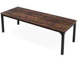 DeltaMerch Bureau - Bureautafel - Computerbureau - Groot werkoppervlak - 200x70x75cm - Industriële uitstraling - Houtlook - Bruin