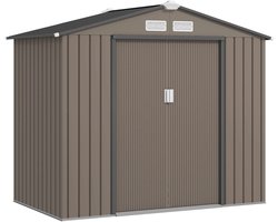 DeltaMerch Tuinhuis - Tuinschuur - Gereedschapsschuur - Outdoor tuinopslag - Buitenopslagruimte - 213 x 130 x 185 cm - Bruin