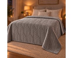 Deluxe Bedsprei 240 x 220 cm Taupe -druppelpatroon
