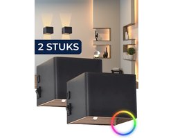 Deluxness® - Wandlamp Oplaadbaar - Wandlamp voor Binnen - met Bewegingssensor - Slaapkamer - Kinderkamer - Oplaadbare Wandlamp - Sfeerverlichting Slaapkamer - Woonkamer - 4400mah - 2700K - Batterijen Indicator - RGB Lamp - 2 stuks