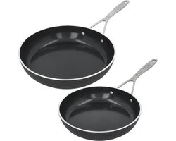 Demeyere Alu Industry 3 Koekenpannenset  - Inductie - Pannenset 24 cm + 28 cm - Ceraforce antikleeflaag - PTFE-vrij