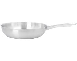 Demeyere Bistro 3 RVS Koekenpan – 28 cm Bakpan Uit Roestvrij Staal – Braadpan Geschikt Voor Alle Warmtebronnen Inclusief Inductie – Duurzaam – Volledig PFAS – PFOA – en PTFE Vrij