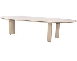 Denia dining tuintafel 290x110xH75 cm met 3 poten printed ceramic latte Taste 4SO