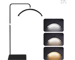 Deniva Halve Maan LED Lamp – Beautysalon & Lash Lamp – Dimbaar – Stevig en Stabiel – Inclusief Telefoonhouder & Afstandsbediening