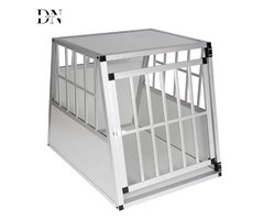 Deniva - Hondenbench - Bench Voor In De Auto, Tuin en Thuis - Hondenkooi voor Reizen - 85x65x71 cm – Ventilerend - Aluminium