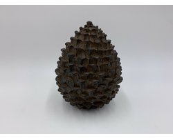 Dennenappel decoratie beeld bruin zwart staand Maat L 17 x 13 cm polysteen | 121304 | Home Sweet Home | Stoer & Sober Woonstijl