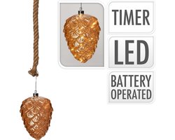 dennenappel - touw - decoratie woonkamer - Ø 22 cm - kerst