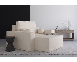 Denver chaise longue in bouclé Elegante en comfortabele chaise longue voor in de woonkamer, chaise longue, chaise longue in bouclé - Hoogwaardige materialen, modern design en ultiem comfort - Crème (Anthology 20)