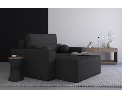 Denver chaise longue in bouclé Elegante en comfortabele chaise longue voor in de woonkamer, chaise longue, chaise longue in bouclé - Hoogwaardige materialen, modern design en ultiem comfort - Zwart (Anthology 19)