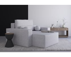 Denver chaise longue van bouclé Elegante en comfortabele chaise longue voor in de woonkamer, chaise longue, chaise longue van bouclé - Hoogwaardige materialen, modern design en ultiem comfort - Lichtgrijs (Anthology 15)