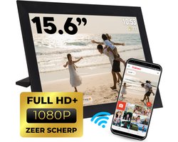 Denver Digitale Fotolijst 15.6 inch - XL - Full HD - Frameo app - Fotokader - Digitale kalender - WiFi - 16Gb - IPS Touchscreen - PFF1501B