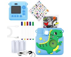Denver Kindercamera Full HD met Printer - Selfie Camera - 20MP - Digitale Camera Kinderen - Foto - Video - Spelletjes - KPC1363 Blauw