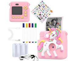 Denver Kindercamera Full HD met Printer - Selfie Camera - 20MP - Digitale Camera Kinderen - Foto - Video - Spelletjes - KPC1363 Roze