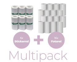 Denver Multipack Papierrollen en Stickerrollen voor kindercamera met printer en pocketprinter (22 rolletjes)
