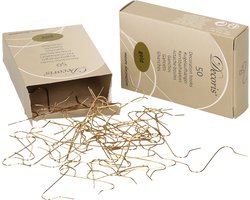 Deocris - 100x Gouden kerstballen ophang haakjes - Kerstballenhaakjes