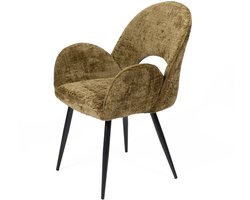 DepotHome - Dante geel - Set van 2 stoelen - Zwarte metalen onderstel