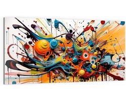 DEQOART Glasfoto echt glas | Motief Chaos in Harmonie | Horizontaal eendelig 100x50 cm | mooie decoratie | Wandafbeelding voor woonkamer, slaapkamer, hal & keuken | moderne wanddecoratie