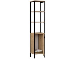 Derin Badkamermeubel | 100% MELAMINE | Saffier, Antraciet - Emob - Badkamer kolomkast - Melamine; Spaanplaat