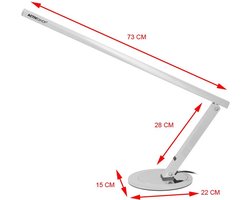 Dermasyis Professionele Schaduwloze Bureaulamp Zilver 20W