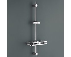 DERW Max Glijstang - Verstelbaar - 70CM - Douche Glijstang - Met Zeepschaal - Wandmontage - Aanpassen aan oude gat - Chroom