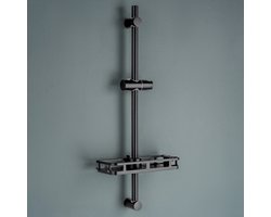 DERW Max Glijstang - Verstelbaar - 70CM - Douche Glijstang - Met Zeepschaal - Wandmontage - Aanpassen aan oude gat - Zwart
