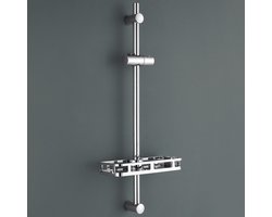 DERW Max Glijstang - Verstelbaar - 90CM - Douche Glijstang - Met Zeepschaal - Wandmontage - Aanpassen aan oude gat - Chroom