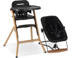 Deryan Curve Luxe Kinderstoel – Inclusief Wipstoel & Inlegkussen- Newborn Set - Meegroei Kinderstoel – Houtlook