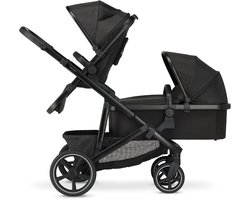 Deryan Evy V2 Duo Kinderwagen - Duo Buggy - Inclusief Reiswieg - zwart