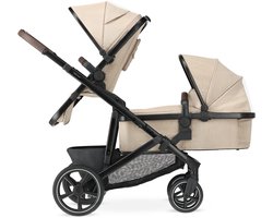 Deryan Evy V3 Kinderwagen - Duo Kinderwagen - Uitbreidbaar - Inclusief reiswieg - Nougat