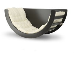 Deryan Houten Klimboog Inclusief Kussen - Klimbrug - Montessori Klimrek - Tekentafel - Kinderspeelgoed - Zwart