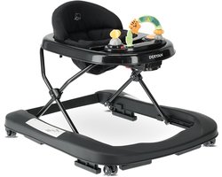 Deryan Luxe 2-in-1 Loopstoel - Inclusief speelset en dienblad - inklapbaar - Zwart