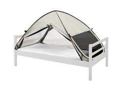 Deryan Luxe Bedtent Pop Up klamboe - 200x90cm - Hoogste kwaliteit Muggennet Muskietennet 1mm gaas - verduisterend - Ivory