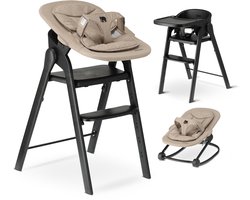Deryan Luxe Kinderstoel met Bouncer - Meegroei kinderstoel - Inklapbaar - Zwart - Inclusief nougat bouncer