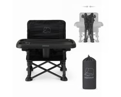 Deryan Pop 'N Sit Mini Kinderstoel - Opvouwbare Stoelverhoger - Zwart
