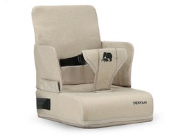 Deryan Travel Booster Stoelverhoger - met bevestigingsriem - Nougat