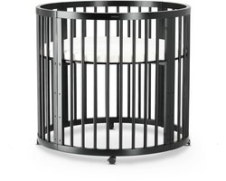Deryan Willow Box - Ronde Box met Matras - Playpen op Wieltjes - Zwart