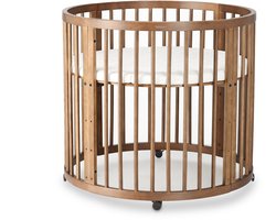 Deryan Willow Box - Ronde Houten Babybox inclusief Matras - Bruin
