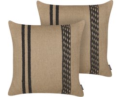 DESALIX - Sierkussen set van 2 - Beige - 45 x 45 cm - Jute