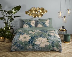 Descanso dekbedovertrek bloemen - 2 persoons 200x200/220 cm - Multi - 100% Katoen satijn