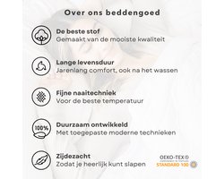 Descanso Dekbedovertrek "bloemen en vogels" - Antraciet - (240x200/220 cm) - Katoen Satijn