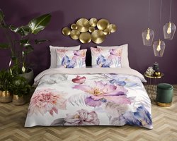 Descanso dekbedovertrek bloemen - Lits jumeaux 240x200/220 cm - Multi - 100% Katoen satijn
