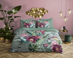 Descanso dekbedovertrek bloemen - Lits jumeaux 240x200/220 cm - Multi - 100% Katoen satijn