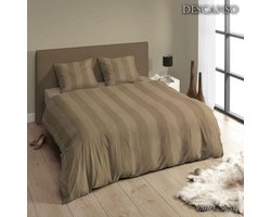 Descanso Dekbedovertrek - Katoensatijn - Eenpersoons - 140x200/220 cm - Beige