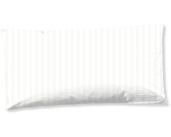 Descanso kussensloop strepen - 40x80 cm - Wit - 100% Katoen satijn