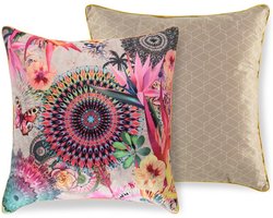 Descanso Leuke Sierkussen Ivoor - 48x48 cm - Velvet Look & Feel - Omkeerbaar