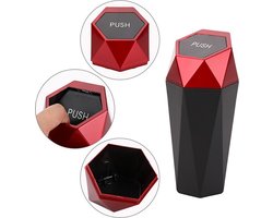 Design Auto Prullenbak - voor Bekerhouder - Afvalbak Auto of Aanrecht - 1 Liter - Afvalemmer - Rood