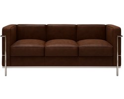 Design Bank - 3 Zits - Bruin Vintage - Suede Leer - Sofa - Zitbank
