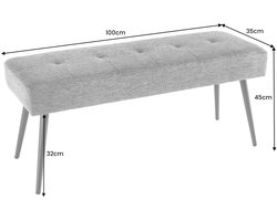 Design bank BOUTIQUE 100cm roze fluweel zwarte metalen poten - 43322